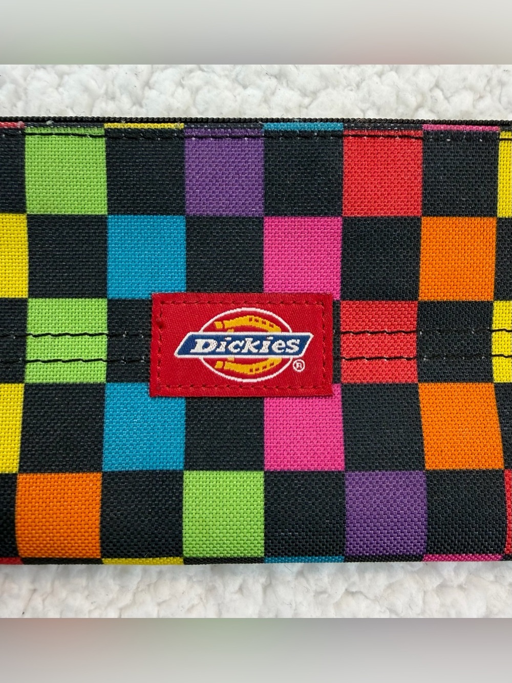 DICKIES • Rainbow Checkered Zip Pencil Pouch, OS - Picture 3 of 7